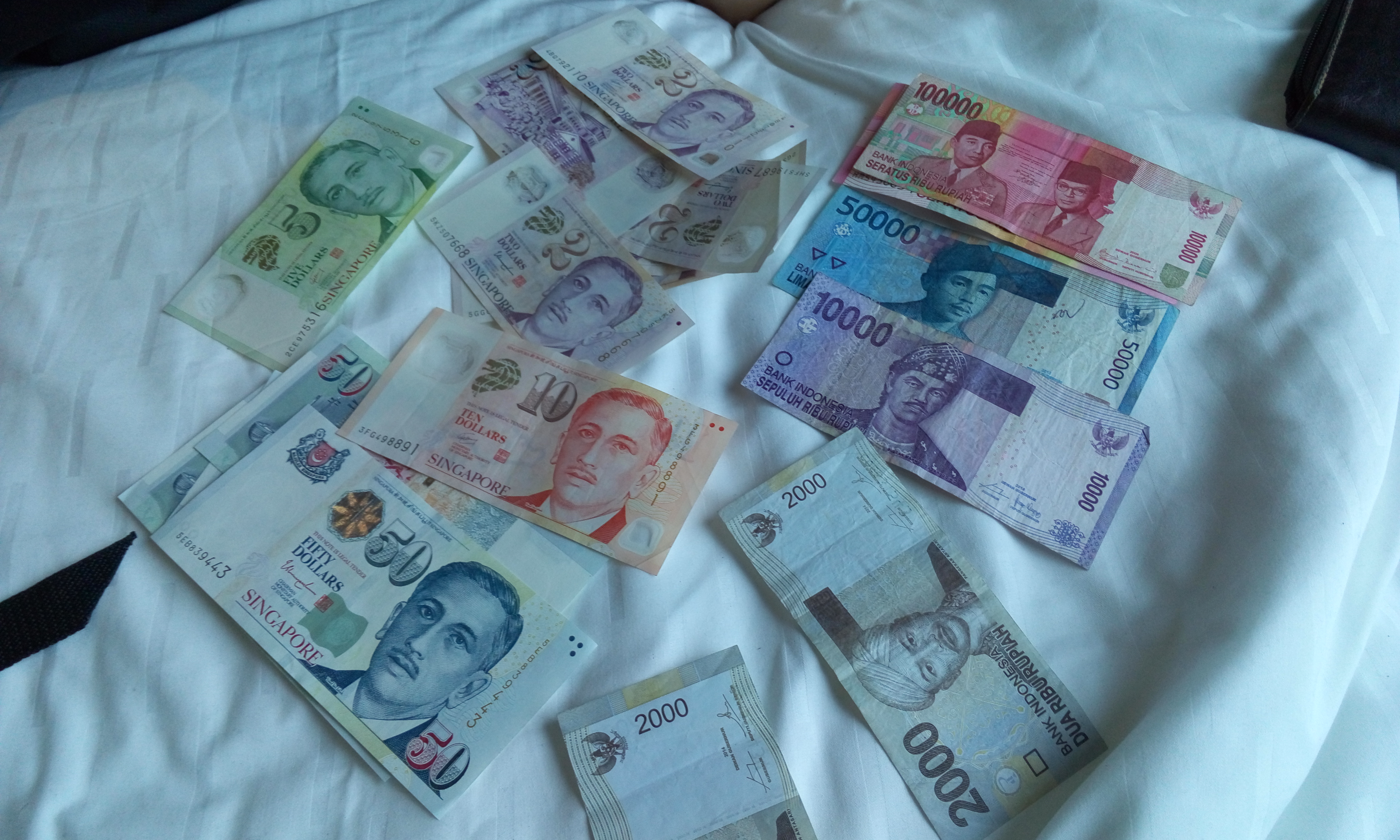 Singapūro doleriai ir Indonezijos rupijos